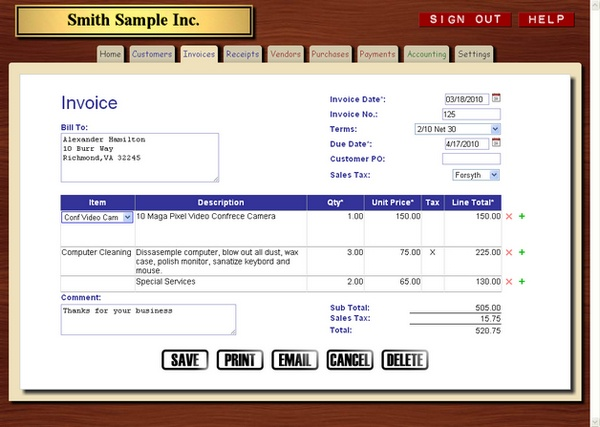 screenshot of Accounting ASAP